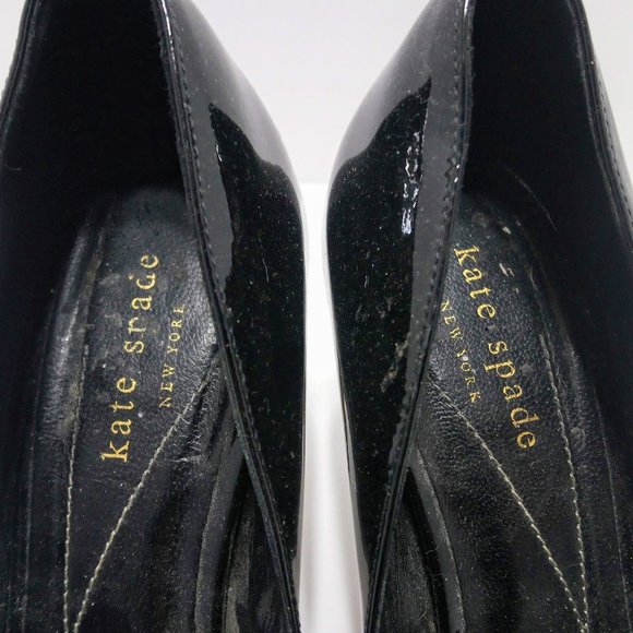 Kate Spade Classic Peep Toe Heels Pumps 7B Black - Picture 4 of 6